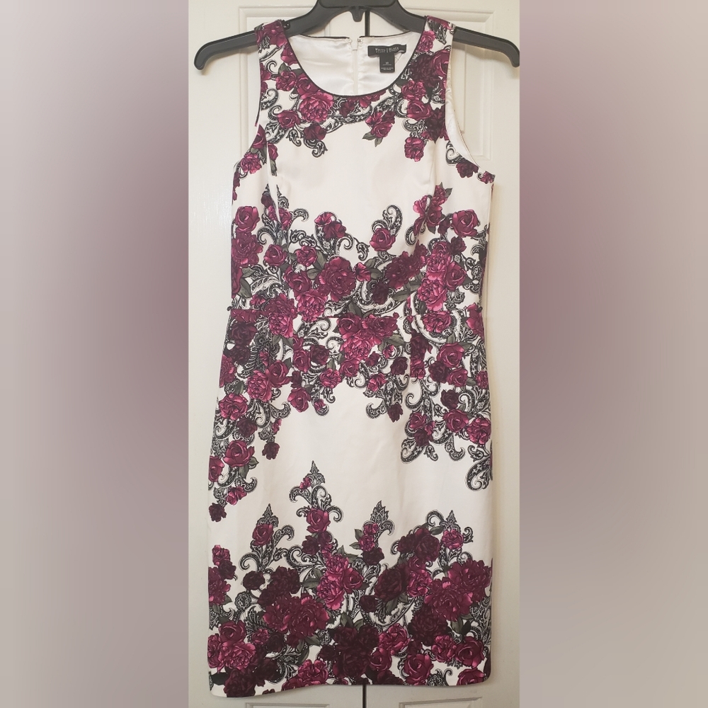 WHBM FLORAL SHEATH SLEEVELESS DRESS 10